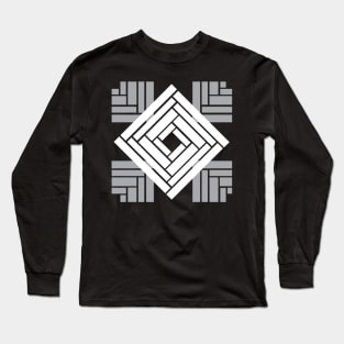 Lines abstract black and white pattern Long Sleeve T-Shirt